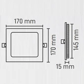 Maxled 12W Siyah Kasa Kare Sıva Altı Led Panel 4000K Ilık Beyaz - 2