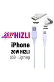 iPhone Uyumlu HIZLI Şarj Kablosu 20W 3.4A USB Apple iPhone Hızlı Şarj Kablosu - 1