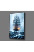 AlpiLeo Fırtınanın Gözünde Alp Özel Cam Tablo Hediyelik Büyük Tablo Ev Ofis Dekoru thumbnail 4