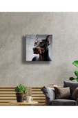 AlpiLeo Asil Bakış Doberman Portresi Alp Özel Cam Tablo Hediyelik Büyük Tablo Ev Ofis Dekoru thumbnail 3