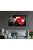 AlpiLeo Atatürk Ve Ay Yıldız Alp Özel Cam Tablo, Uv Baskılı Ve Temperli, Hediyelik thumbnail 2