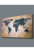 AlpiLeo Dünya Haritası Uv Baskılı Alp Özel Cam Tablo, Ev Ve Ofis Duvar Dekoru, Hediyelik thumbnail 1