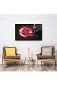 AlpiLeo Türk Bayrağı Ve Atatürk Silüet 2 Alp Özel Cam Tablo thumbnail 2