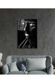 AlpiLeo Siyah Parıltılı Kadın Alp Özel Cam Tablo, Ev Ve Ofis Duvar Dekoru thumbnail 3