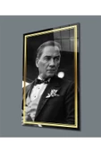AlpiLeo Gold Şerit Siyah Beyaz Yapay Zeka Atatürk Alp Özel Cam Tablo, Uv Baskılı Ve Temperli, Hediyelik thumbnail 1