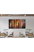 AlpiLeo Tahta Soyut Renkli 3lü Kombin Alp Özel Cam Tablo thumbnail 3