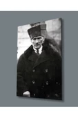 AlpiLeo Atatürk Portresi Uv Baskılı Alp Özel Cam Tablo, Ev Ve Ofis Duvar Dekoru Hediyelik thumbnail 1