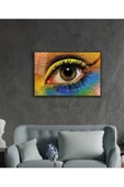 AlpiLeo Kadınlar Renkli Göz Makyajı Alp Özel Cam Tablo, Ev Ve Ofis Duvar Dekoru thumbnail 2