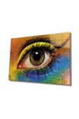 AlpiLeo Kadınlar Renkli Göz Makyajı Alp Özel Cam Tablo, Ev Ve Ofis Duvar Dekoru thumbnail 1