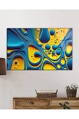 AlpiLeo Mavi Sarı Soyut Alp Özel Cam Tablo, Ev Ve Ofis Duvar Dekoru, Hediyelik Tablo thumbnail 2