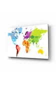 AlpiLeo Dünya Haritası 40 Alp Özel Cam Tablo thumbnail 1
