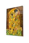 AlpiLeo Gustav Klimt Öpücük Alp Özel Cam Tablo, Ev Ve Ofis Duvar Dekoru thumbnail 1