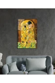 AlpiLeo Gustav Klimt Öpücük Alp Özel Cam Tablo, Ev Ve Ofis Duvar Dekoru thumbnail 3