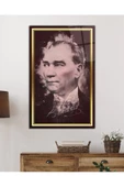 AlpiLeo Gold Şerit Atatürk Alp Özel Cam Tablo, Uv Baskılı Ve Temperli, Hediyelik thumbnail 2