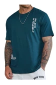 Erkek Believe Baskılı Oversize T-shirt thumbnail 7