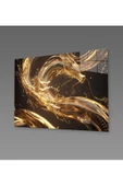 AlpiLeo Altın Akışının Harmonisi Alp Özel Cam Tablo Hediyelik Büyük Tablo Ev Ofis Dekoru thumbnail 2
