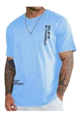 Erkek Believe Baskılı Oversize T-shirt thumbnail 1