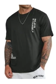 Erkek Believe Baskılı Oversize T-shirt thumbnail 9