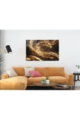 AlpiLeo Altın Akışının Harmonisi Alp Özel Cam Tablo Hediyelik Büyük Tablo Ev Ofis Dekoru thumbnail 4
