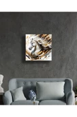 AlpiLeo Rüzgarın Dansı Soyut At Portresi Alp Özel Cam Tablo Hediyelik Tablo Ev Ofis Dekoru thumbnail 2