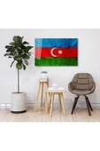 AlpiLeo Dokulu Azerbaycan Bayrağı Alp Özel Cam Tablo, Uv Baskılı Ve Temperli, Hediyelik thumbnail 2