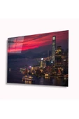 AlpiLeo Akşam Şehir Manzarası Alp Özel Cam Tablo 4mm Dayanıklı Temperli Cam thumbnail 1