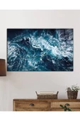AlpiLeo Mavi Deniz Dalgası Soyut Alp Özel Cam Tablo, Ev Ve Ofis Duvar Dekoru thumbnail 2