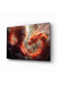 AlpiLeo Ateşin Uyanışı Alp Özel Cam Tablo Hediyelik Büyük Tablo Ev Ofis Dekoru thumbnail 4