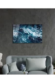 AlpiLeo Mavi Deniz Dalgası Soyut Alp Özel Cam Tablo, Ev Ve Ofis Duvar Dekoru thumbnail 3