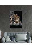 AlpiLeo Kaplan Hayvan Portresi Alp Özel Cam Tablo, Ev Ve Ofis Duvar Dekoru thumbnail 3
