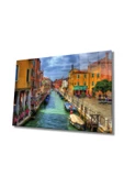 AlpiLeo Venedik Şehir Manzaralı Alp Özel Cam Tablo, Ev Ve Ofis Duvar Dekoru thumbnail 1