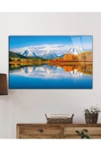 AlpiLeo Dağ Yansıma Manzara Alp Özel Cam Tablo, Ev Ve Ofis Duvar Dekoru thumbnail 2