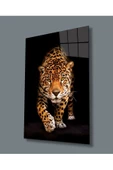 AlpiLeo Jaguar Hayvan Portresi Uv Baskılı Alp Özel Cam Tablo thumbnail 1
