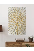 AlpiLeo Soyut Beyaz Altın Ağaç Alp Özel Cam Tablo, Ev Ve Ofis Duvar Dekoru thumbnail 2