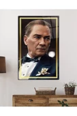 AlpiLeo Gold Şerit Atatürk Yapay Zeka Alp Özel Cam Tablo, Uv Baskılı Ve Temperli, Hediyelik thumbnail 2