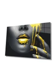 AlpiLeo Sarı Dudaklı Kadın Alp Özel Cam Tablo thumbnail 1