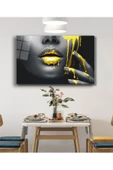 AlpiLeo Sarı Dudaklı Kadın Alp Özel Cam Tablo thumbnail 2