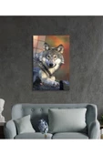 AlpiLeo Kurt Hayvan Portresi Alp Özel Cam Tablo, Ev Ve Ofis Duvar Dekoru thumbnail 3