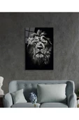 AlpiLeo Aslan Hayvan Portresi Alp Özel Cam Tablo, Ev Ve Ofis Duvar Dekoru thumbnail 3