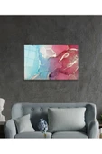 AlpiLeo Pembe Ve Mavi Soyut Alp Özel Cam Tablo, Ev Ve Ofis Duvar Dekoru thumbnail 3