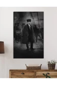AlpiLeo Siyah Beyaz Pardesülü Atatürk Alp Özel Cam Tablo thumbnail 2