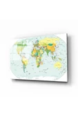 AlpiLeo Dünya Haritası 4 Alp Özel Cam Tablo thumbnail 1
