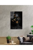 AlpiLeo Altın Dudak Afrikalı Kadın Alp Özel Cam Tablo thumbnail 2
