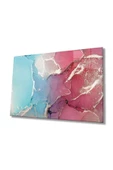 AlpiLeo Pembe Ve Mavi Soyut Alp Özel Cam Tablo, Ev Ve Ofis Duvar Dekoru thumbnail 1