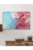 AlpiLeo Pembe Ve Mavi Soyut Alp Özel Cam Tablo, Ev Ve Ofis Duvar Dekoru thumbnail 2