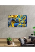 AlpiLeo Mavi Sarı Soyut Alp Özel Cam Tablo, Ev Ve Ofis Duvar Dekoru thumbnail 2