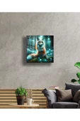 AlpiLeo Ormanın Işıltısı Neon Tilki Alp Özel Cam Tablo, Hediyelik Tablo, Ev Ofis Dekoru thumbnail 3