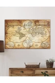 AlpiLeo Eski Dünya Haritası Alp Özel Cam Tablo, Ev Ve Ofis Duvar Dekoru thumbnail 2