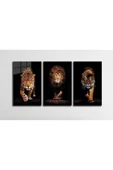 AlpiLeo Aslan,kaplan,jaguar 3 Lü Set Alp Özel Cam Tablo thumbnail 3