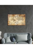 AlpiLeo Eski Dünya Haritası Alp Özel Cam Tablo, Ev Ve Ofis Duvar Dekoru thumbnail 3
